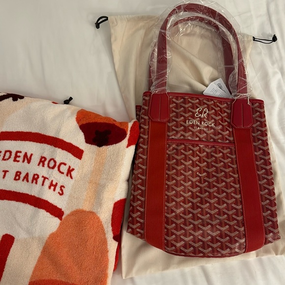 NWT RARE❤️GOYARD x EDEN ROCK❤️Limited Edition Belherra Goyardine Tote Towel Set - Picture 6 of 12
